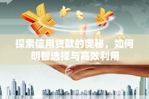 鲤城探索信用贷款的奥秘，如何明智选择与高效利用