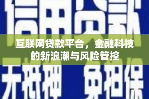 鲤城互联网贷款平台，金融科技的新浪潮与风险管控