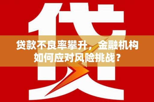 鲤城贷款不良率攀升，金融机构如何应对风险挑战？